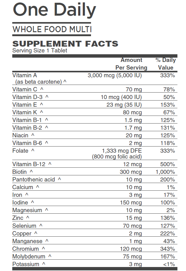 One Daily - Whole Food Multivitamin