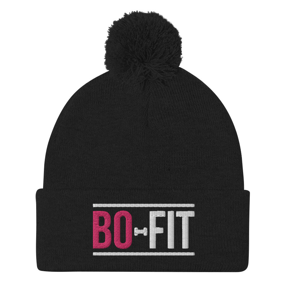 Pink Bo-Fit Pom-Pom Beanie