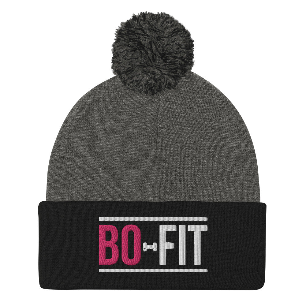 Pink Bo-Fit Pom-Pom Beanie