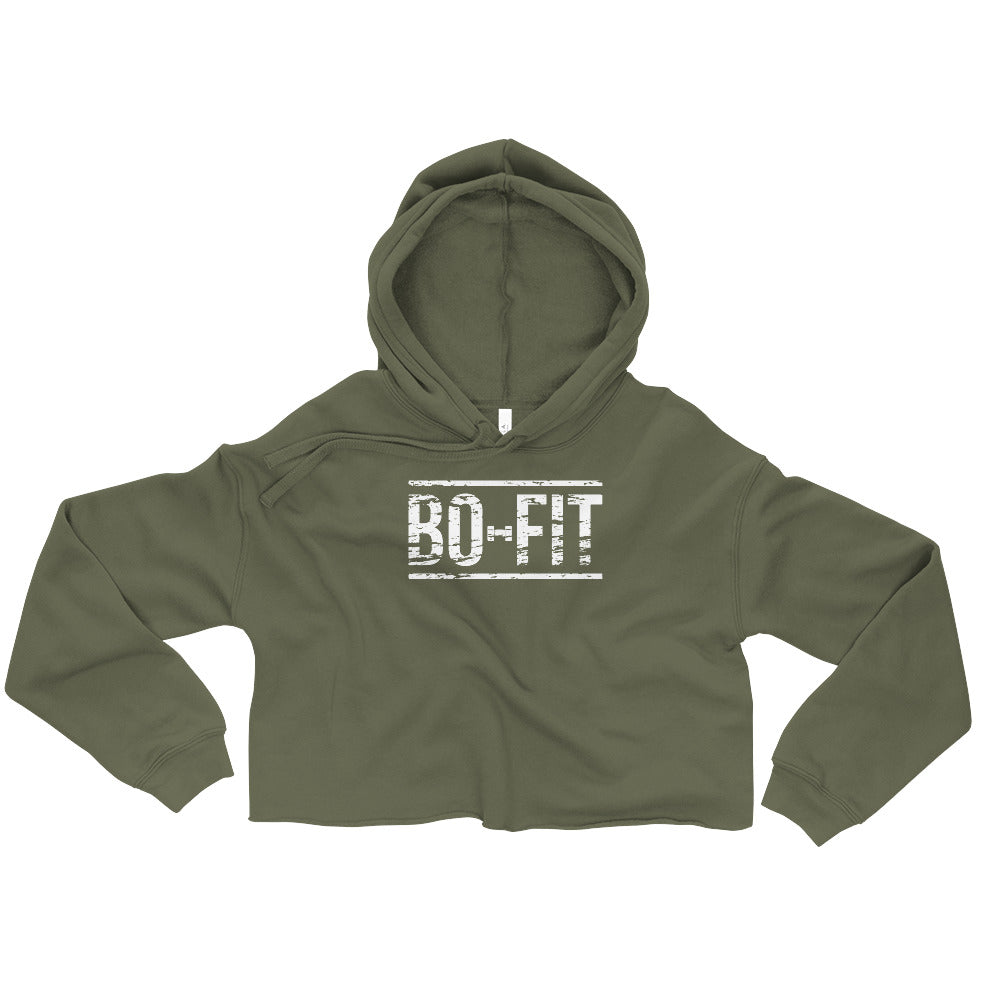 Logo green Crop Hoodie