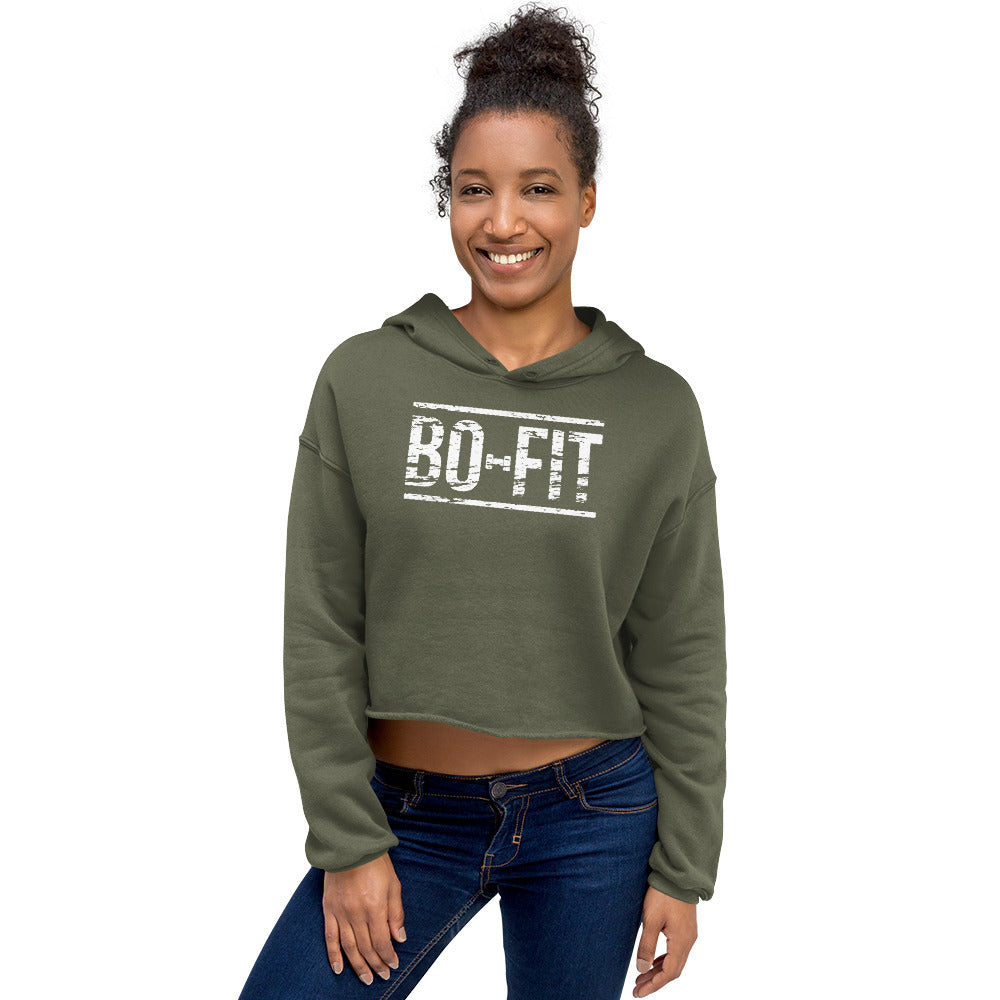 Logo green Crop Hoodie