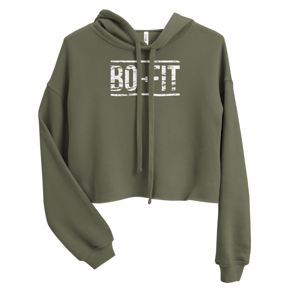 Logo green Crop Hoodie