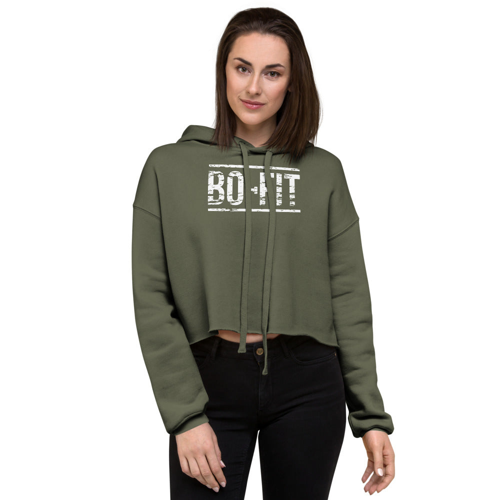 Logo green Crop Hoodie