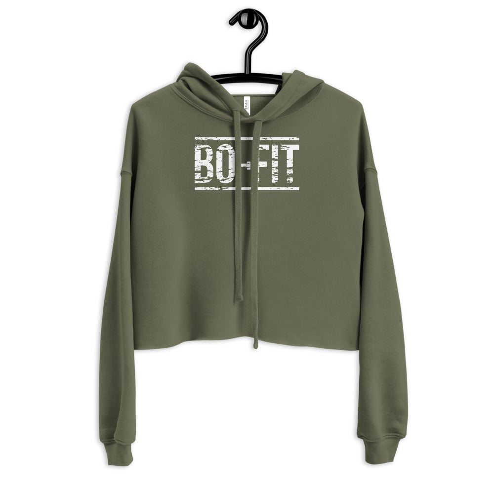 Logo green Crop Hoodie