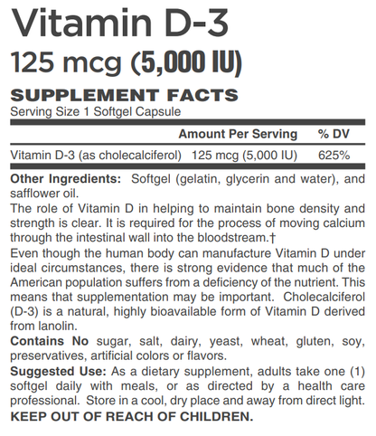 Vitamin D-3 (5,000 IU)